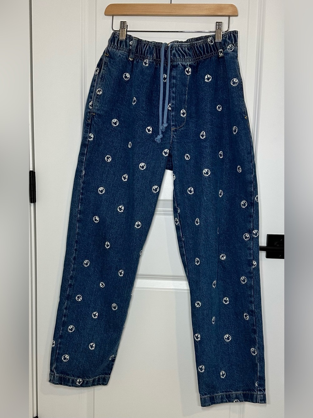 BDG Dark Blue Relaxed Denim Jeans with White Smile Face